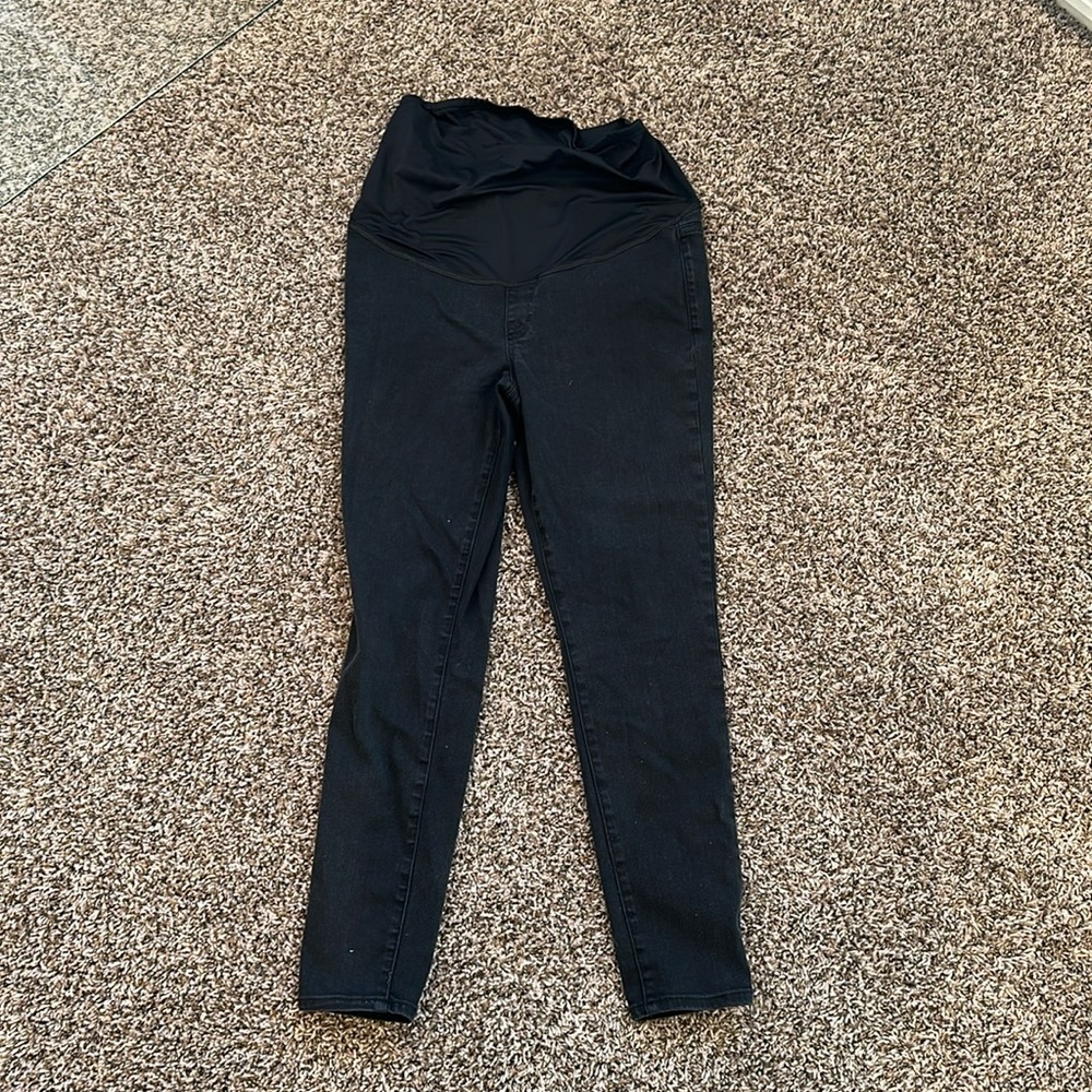 Barely worn Madewell maternity over the belly skinny jeans lunar black tencel 29